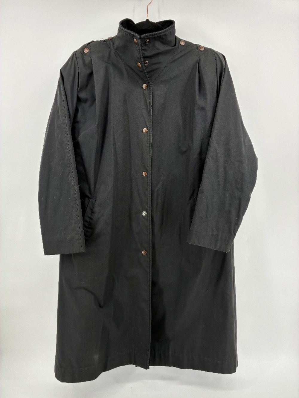 Vintage Mar-lo Erba Travel Black Women's Long Snap-Front Coat
